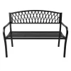 AKORD Arcadia ławka ogrodowa metal czarna ażurowe oparcie 127 cm