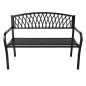   AKORD Arcadia ławka ogrodowa metal czarna ażurowe oparcie 127 cm
