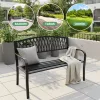 AKORD Arcadia ławka ogrodowa metal czarna ażurowe oparcie 127 cm