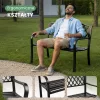 AKORD Classico kerti pad fém fekete ażúr öntöttvas hátlappal 127 cm