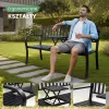 AKORD DUO Kerti Pad Fém Fekete Integrált Asztallal 135 cm