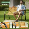 AKORD Dalia Kerti Pad Fenyőfa/Fekete Fém Vázzal