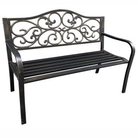 AKORD Irga Fém Kerti Pad Bronz Öntöttvas Díszítéssel