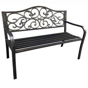 AKORD Irga Fém Kerti Pad Bronz Öntöttvas Díszítéssel