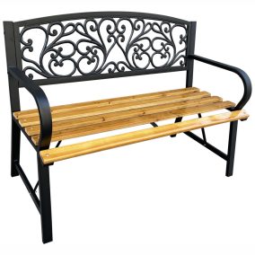   Fancy Garden Nerina Kerti Pad Fém/Fa Fekete Áttört Mintás