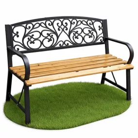   Fancy Garden Nerina Kerti Pad Fém/Fa Fekete Áttört Mintás