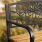Fancy Garden REO Kerti Pad Fém-Fa Fekete Virágmintás