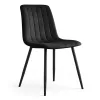 AKORD LIVO Étkezőszék Bársony Fekete Függőleges Steppelt