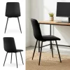 AKORD LIVO Étkezőszék Bársony Fekete Függőleges Steppelt