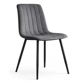   AKORD LIVO étkezőszék bársony sötétszürke fekete lábakkal