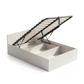   AKORD Furniture Factory 100x200 cm ágy fémráccsal és felnyitható tárolóval fehér