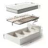 AKORD Furniture Factory 100x200 cm Egyszemélyes Ágy Fém Emelőráccsal és Rugós Matraccal Fehér
