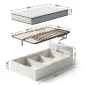   AKORD Furniture Factory 100x200 cm Egyszemélyes Ágy Fém Emelőráccsal és Rugós Matraccal Fehér