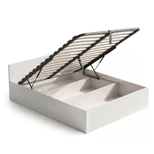 AKORD Furniture Factory 140x200 cm ágy felhúzható fém ráccsal fehér laminált