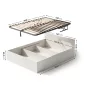   AKORD Furniture Factory 140x200 cm ágy felhúzható fém ráccsal fehér laminált