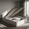 AKORD Furniture Factory 140x200 cm ágy felhúzható fém ráccsal fehér laminált