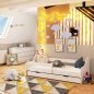 AKORD ACTIV 180x80 Gyerekágy Laminált Fehér Védőkorláttal