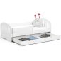 AKORD Play Gyerekágy 180x80 Fehér Laminált Fiókos Matraccal