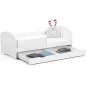   AKORD Play Gyerekágy 180x80 Fehér Laminált Fiókos Matraccal