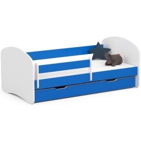   AKORD Smile Gyermekágy 160x80 Kék Laminált Védőkorláttal