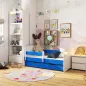  AKORD Smile Gyermekágy Laminált Kék Védőkorláttal 180x90
