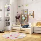   AKORD Smile 180x90 Gyerekágy Sonoma Tölgy Fiókos Védőkorláttal