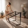 AKORD Furniture Factory Fém Ágy 100x200 cm Összecsukható Fekete 6 Lábbal és 10 Ággyal