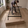 AKORD Furniture Factory Fém Ágy 100x200 cm Összecsukható Fekete 6 Lábbal és 10 Ággyal
