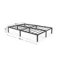   AKORD Furniture Factory Fém Ágyváz 120x200 cm Összecsukható Fekete 9 Lábbal és 20 Ágyléccel