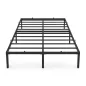   AKORD Furniture Factory Fém Ágyváz 140x200 cm Fekete Összecsukható 9 Lábbal és 20 Léccel