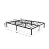 AKORD Furniture Factory Fém Ágyváz 140x200 cm Fekete Összecsukható 9 Lábbal és 20 Léccel