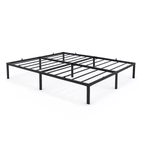   AKORD Furniture Factory Fém Ágy Keret 160x200 cm Fekete Összecsukható 9 Lábbal és 20 Léccel