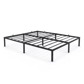   AKORD Furniture Factory Fém Ágy Keret 160x200 cm Fekete Összecsukható 9 Lábbal és 20 Léccel