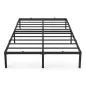   AKORD Furniture Factory Fém Ágy Keret 160x200 cm Fekete Összecsukható 9 Lábbal és 20 Léccel