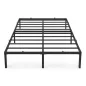   AKORD Furniture Factory Fém Ágy Keret 160x200 cm Fekete Összecsukható 9 Lábbal és 20 Léccel