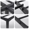 AKORD Furniture Factory Fém Ágy Keret 160x200 cm Fekete Összecsukható 9 Lábbal és 20 Léccel