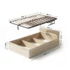 AKORD Sonoma Tölgy 100x200 cm Egyszemélyes Ágy Fémráccsal és Ágyneműtartóval