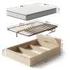 AKORD Sonoma Ágy 140x200 cm Fémvázas Felemelhető Ráccsal és Rugós Matraccal Sonoma Tölgy
