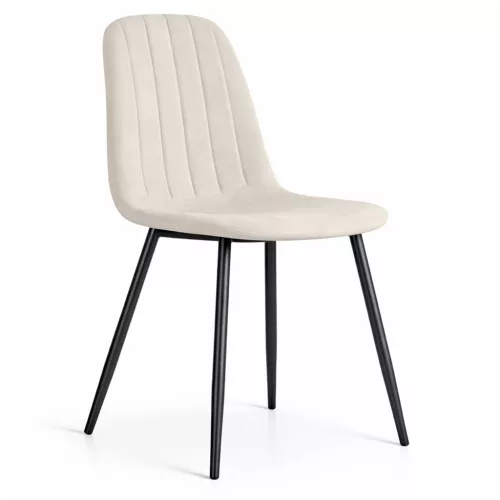 AKORD LUMO kárpitozott szék bársony bézs fekete lábakkal