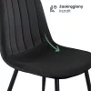 AKORD LUMO kárpitozott szék welúr fekete fekete lábakkal