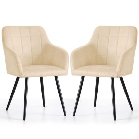   AKORD LUXANO kárpitozott szék welúr bézs fekete lábakkal