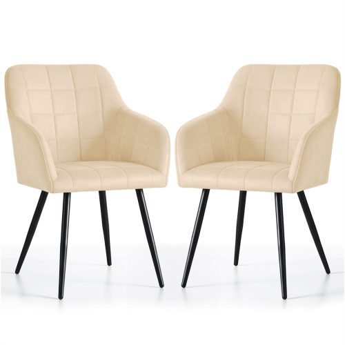 AKORD LUXANO kárpitozott szék welúr bézs fekete lábakkal