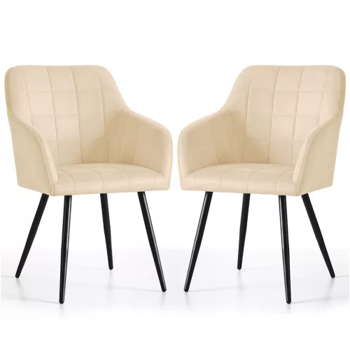 AKORD LUXANO kárpitozott szék welúr bézs fekete lábakkal