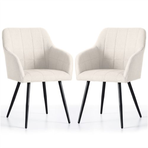 AKORD LUXANO kárpitozott szék Lumos anyag krém fekete lábakkal