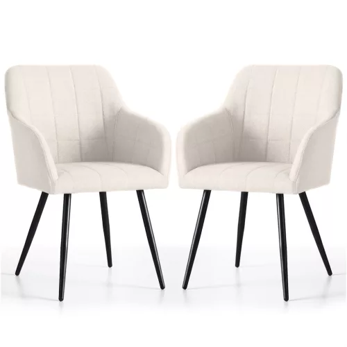 AKORD LUXANO kárpitozott szék Lumos anyag krém fekete lábakkal