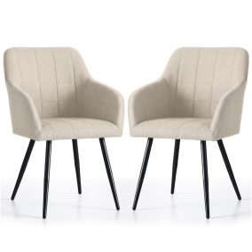   AKORD Furniture Factory LUXANO kárpitozott szék Lumos anyag bézs fekete lábak négyzetes steppelés