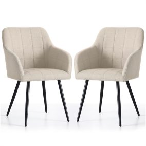   AKORD Furniture Factory LUXANO kárpitozott szék Lumos anyag bézs fekete lábak négyzetes steppelés