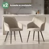 AKORD Furniture Factory LUXANO kárpitozott szék Lumos anyag bézs fekete lábak négyzetes steppelés