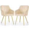 AKORD Furniture Factory LUXANO kárpitozott szék welúr bézs arany lábakkal