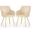 AKORD Furniture Factory LUXANO kárpitozott szék welúr bézs arany lábakkal